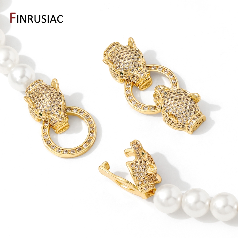 Jewelry Making Articles - 18K Gold Plated Brass Inlaid Zircon