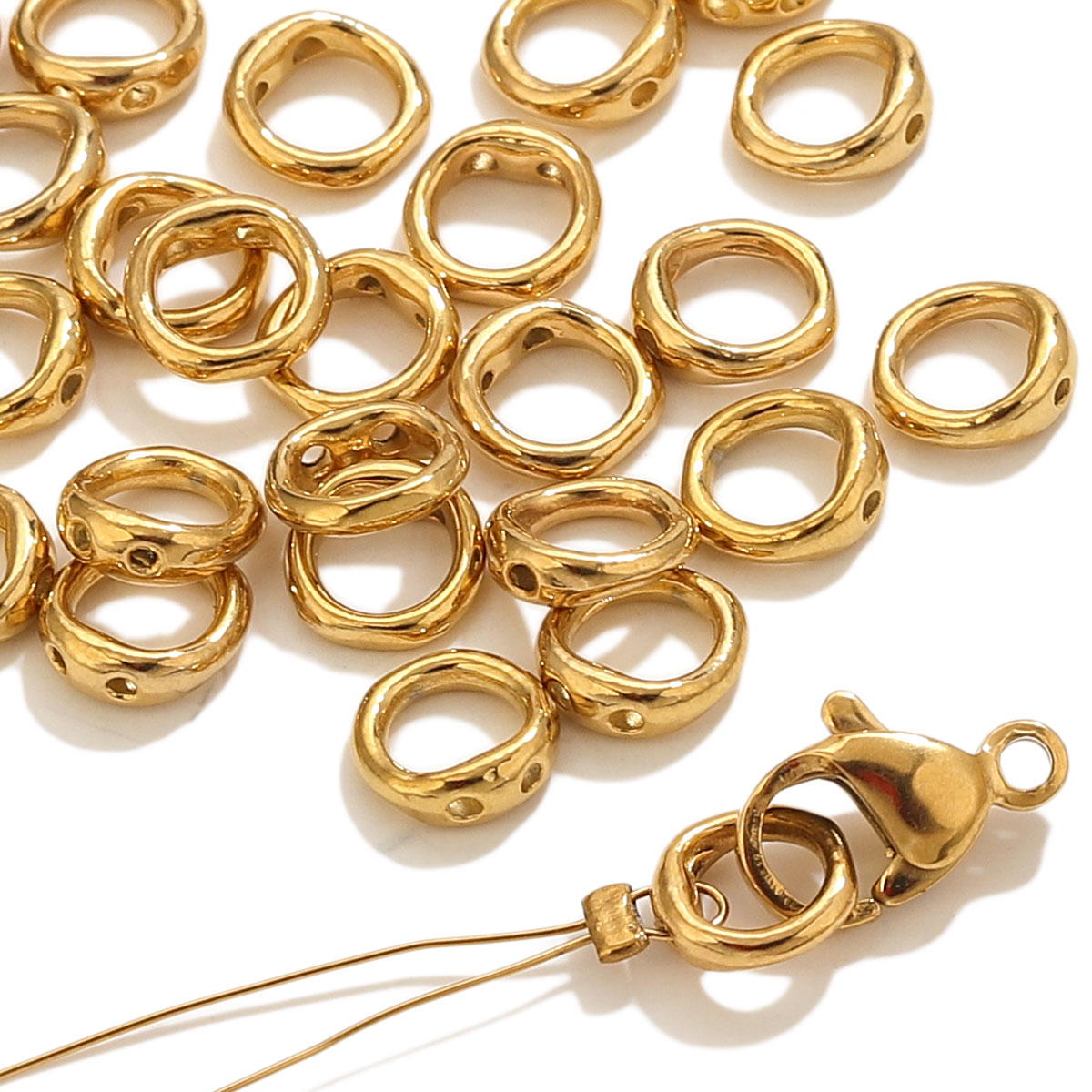 Jewelry Making Articles - 20pcs Stainless Steel Clasps End Connectors