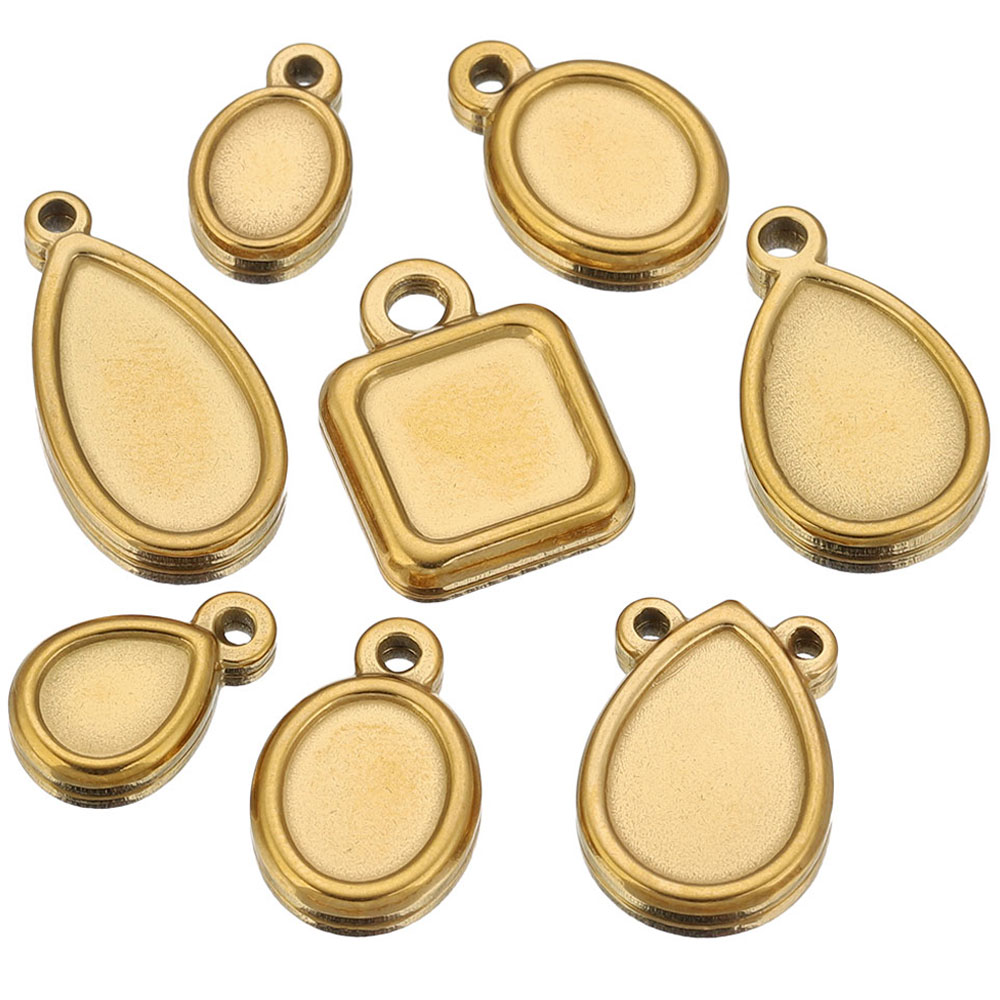 Jewelry Making With Resin - 5pcs Stainless Steel Square Drop Round