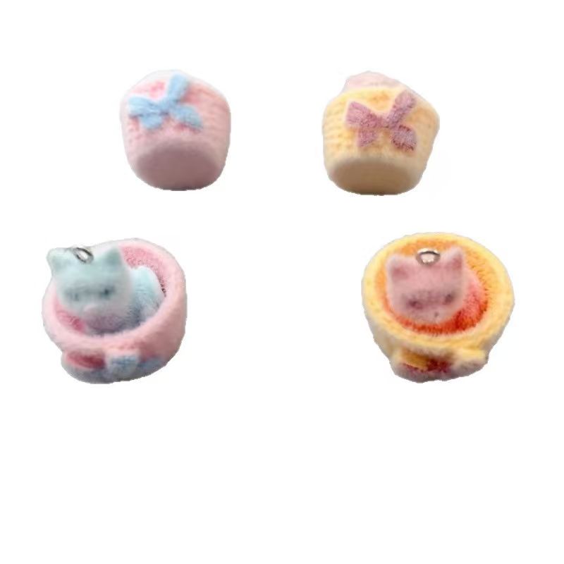 4pcs 3D plush resin cat pendan - Jewelry Making With Resin ulasan dan harga
