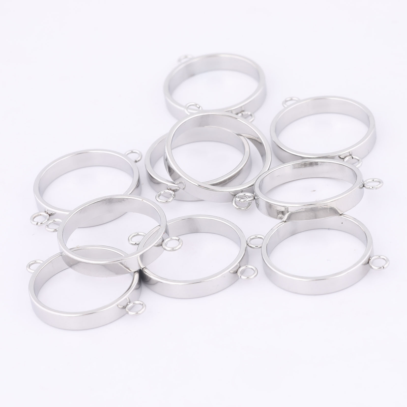 10pcs Stainless Steel 14mm Ope - Jewelry Making With Resin ulasan dan harga