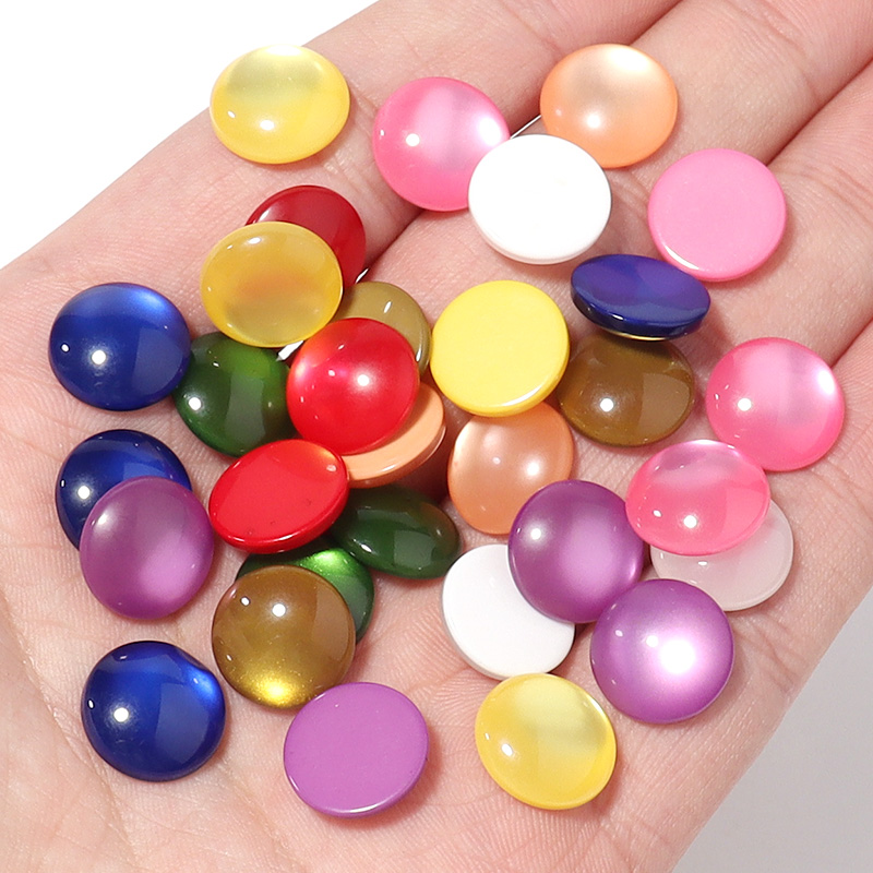 50pcs Mixed Color Resin Caboch - Jewelry Making Gemstones ulasan dan harga