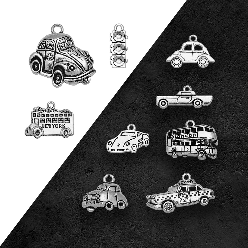 Silver Plated Taxi Bus Car Tra - Jewelry Making York ulasan dan harga