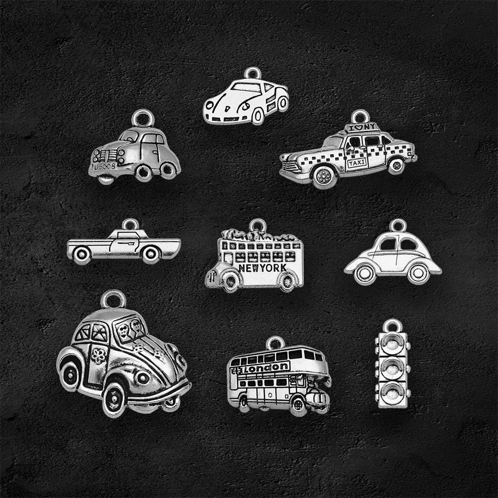 Silver Plated Taxi Bus Car Tra - Jewelry Making York ulasan dan harga