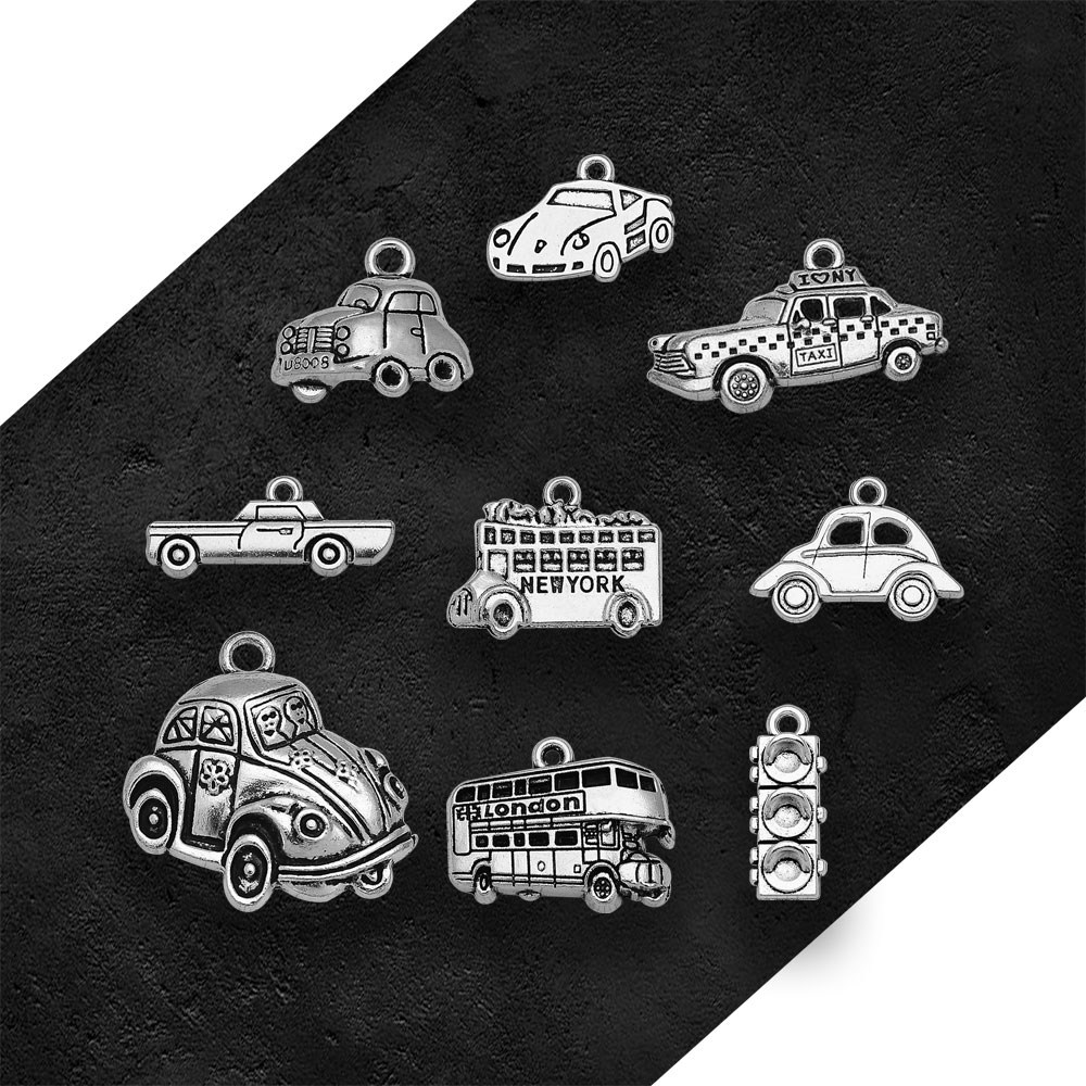 Silver Plated Taxi Bus Car Tra - Jewelry Making York ulasan dan harga