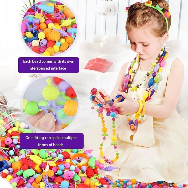188-608pcs Pop Beads Children  - Jewelry Making 4 Year Old ulasan dan harga