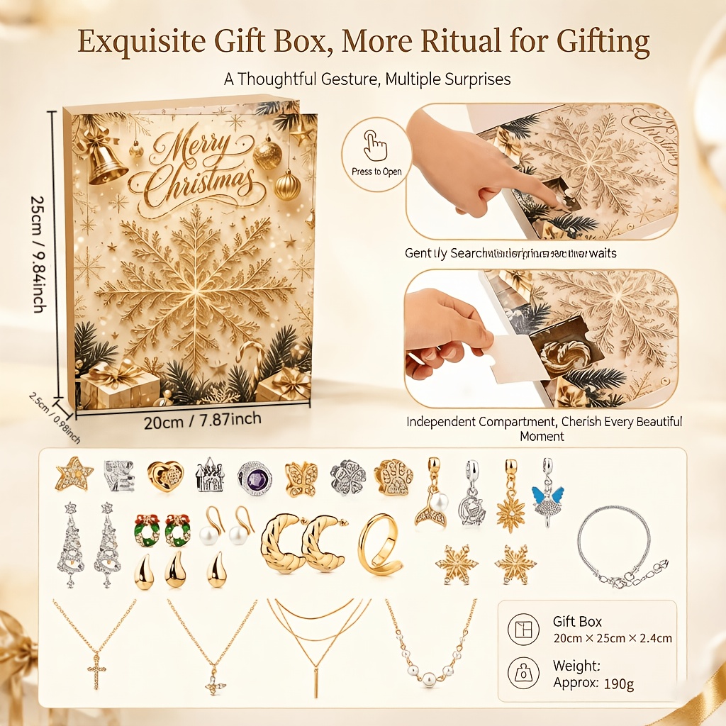 24Pcs Advent Calendar DIY Meta - Jewelry Making Advent Calendar ulasan dan harga