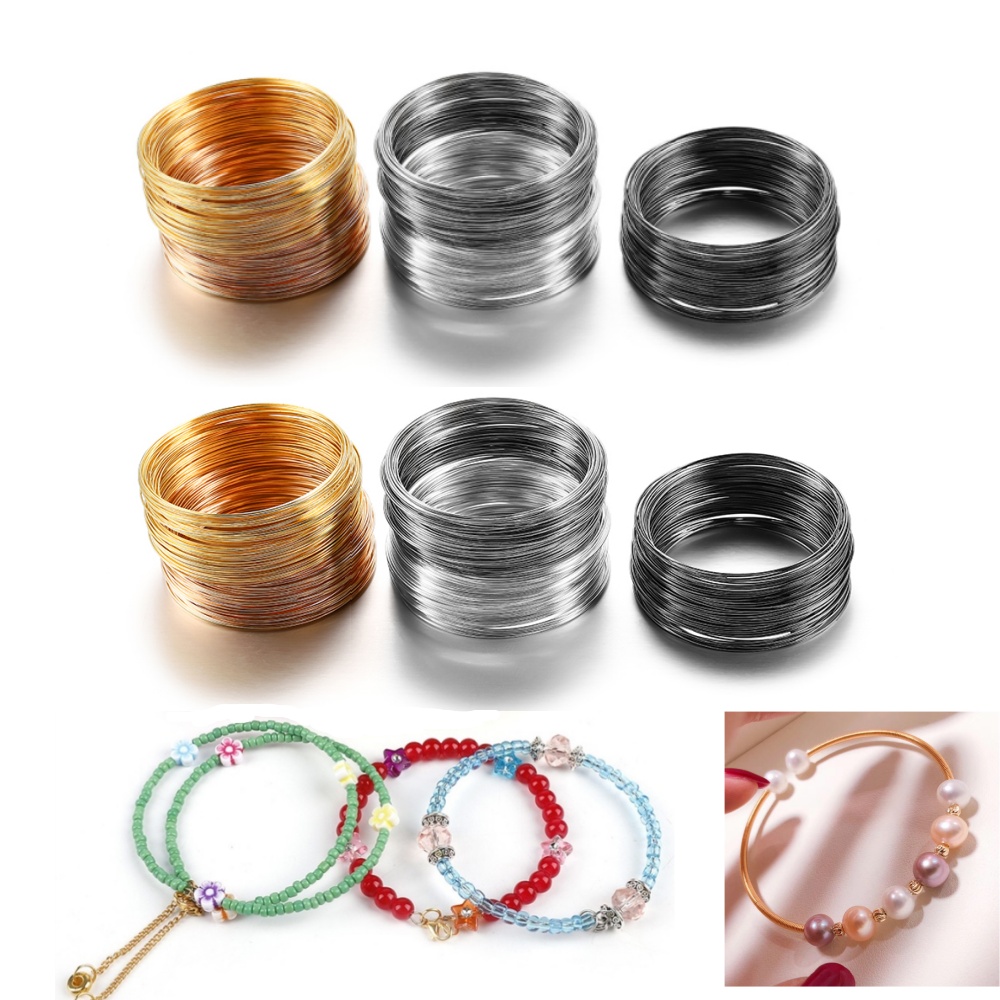 100 Loops/lot 0.6mm Silver Gol - Memory Wire Bracelet ulasan dan harga