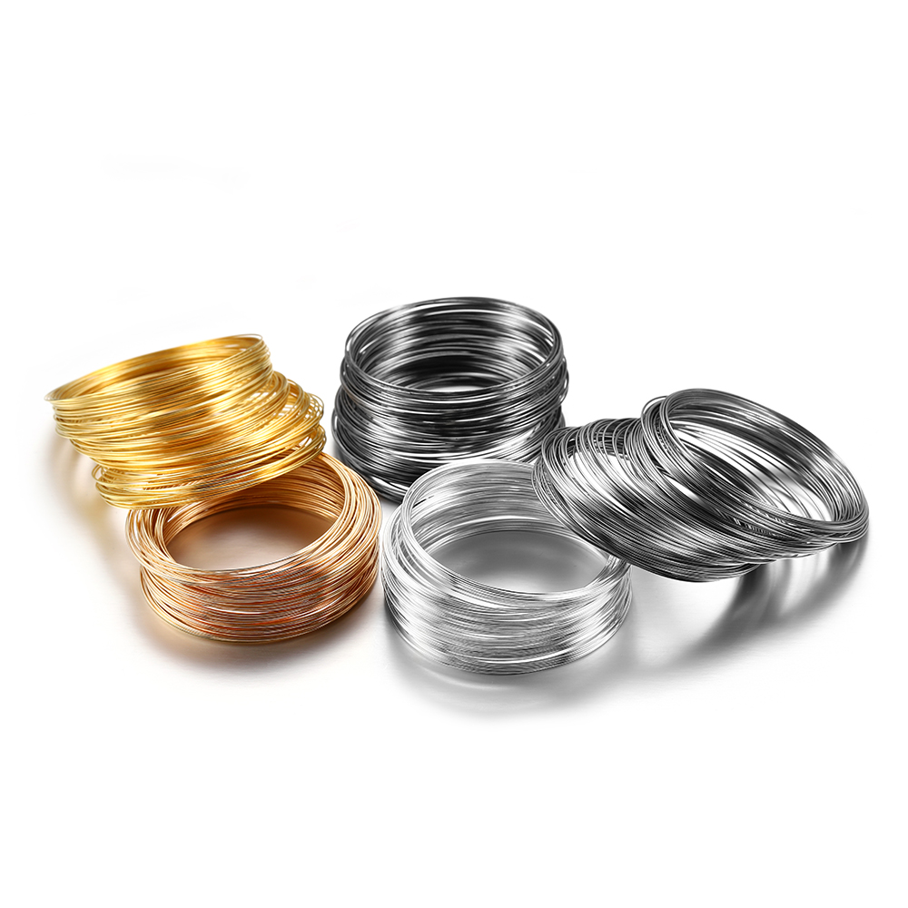100 Loops/lot 0.6mm Silver Gol - Memory Wire Bracelet ulasan dan harga