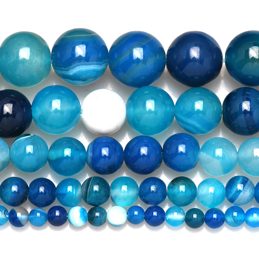 Natural Stone Banded Blue Lace - Jewelry Making Gemstones ulasan dan harga