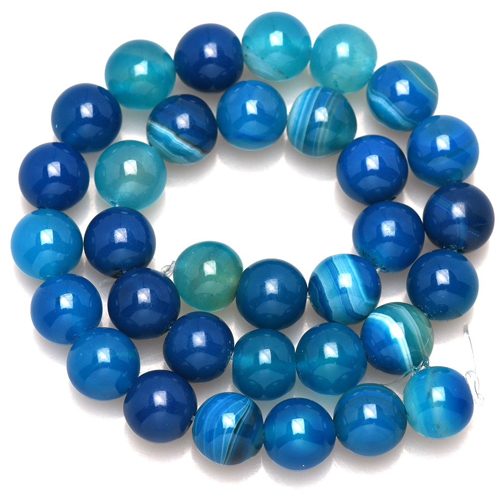 Natural Stone Banded Blue Lace - Jewelry Making Gemstones ulasan dan harga