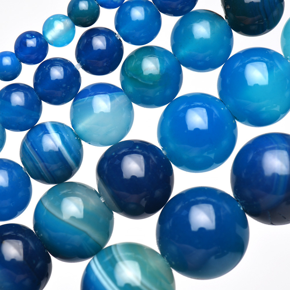 Natural Stone Banded Blue Lace - Jewelry Making Gemstones ulasan dan harga