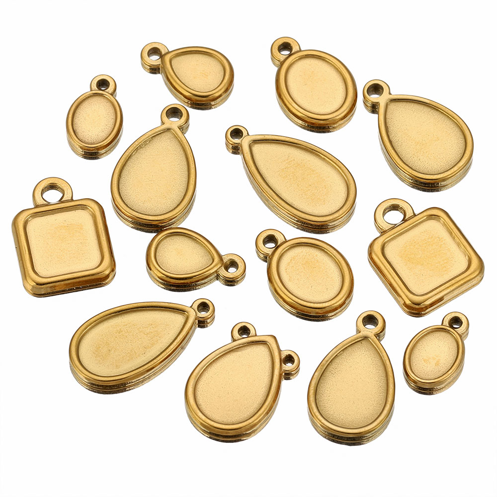 5pcs Stainless Steel Square Dr - Jewelry Making With Resin ulasan dan harga