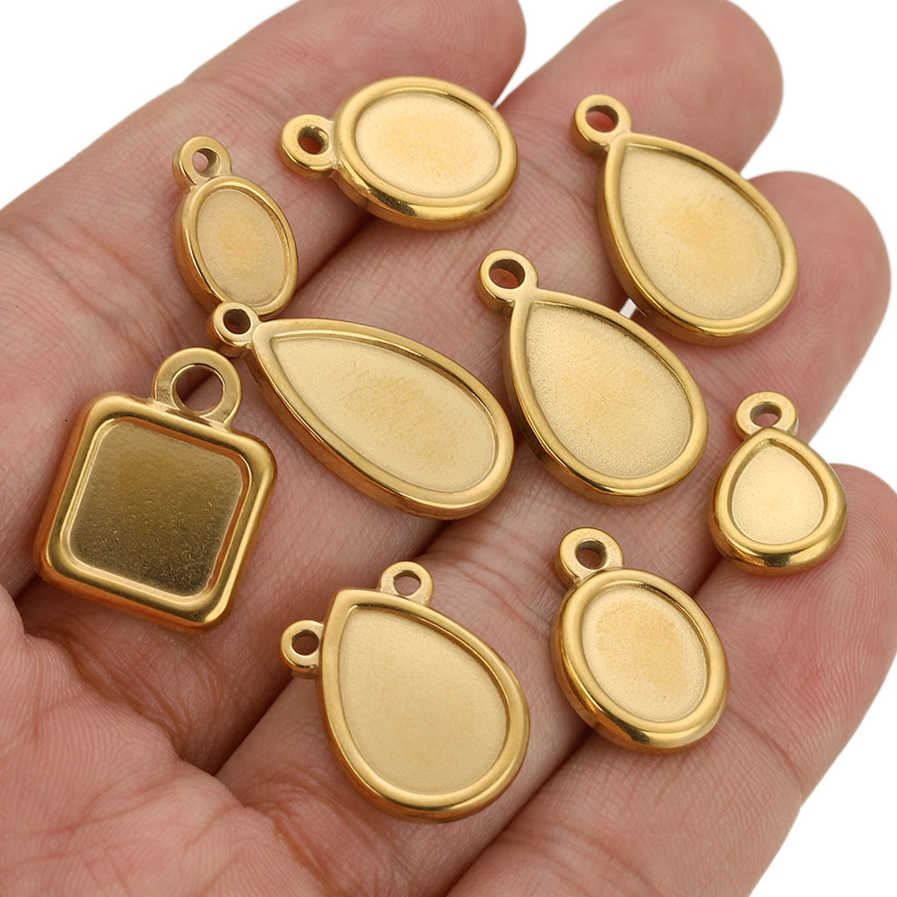5pcs Stainless Steel Square Dr - Jewelry Making With Resin ulasan dan harga