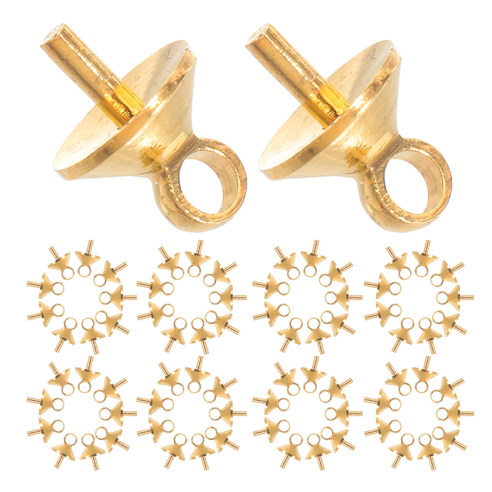 100Pcs Copper Half-Drilled Eye - Jewelry Making Glue ulasan dan harga
