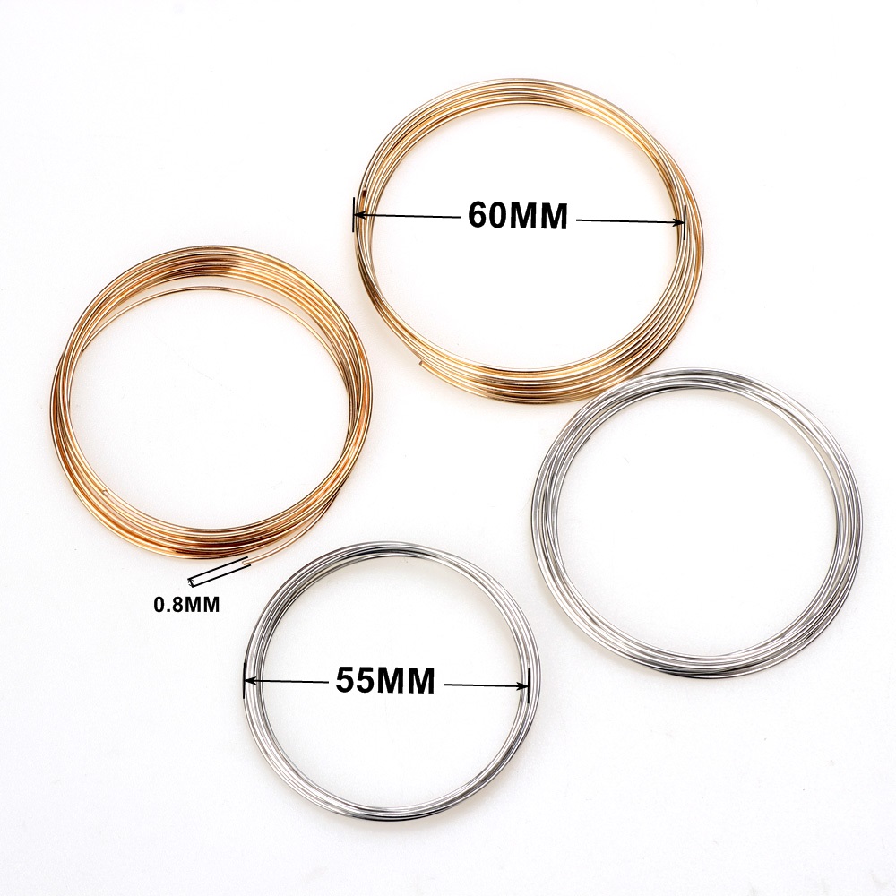 0.8MM 55/60MM Rhodium/KC Gold  - Memory Wire Bracelet ulasan dan harga