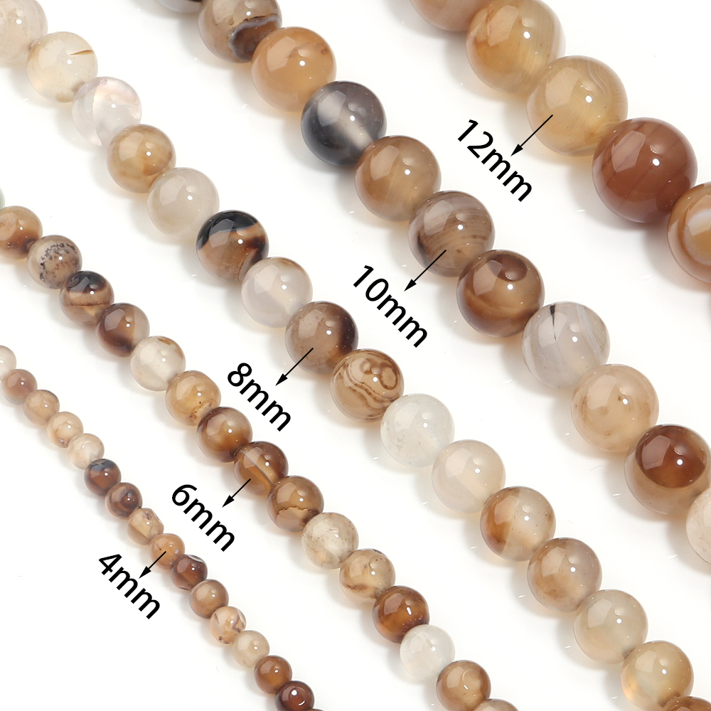 1strand 6/5/8/10/12mm Light Br - Jewelry Making Gemstones ulasan dan harga