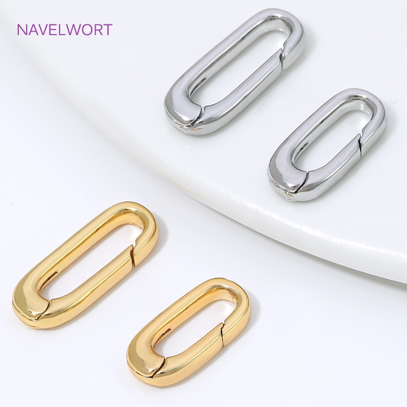 1/2/4Pcs 18K Gold Plated Oval  - Jewelry Making Articles ulasan dan harga