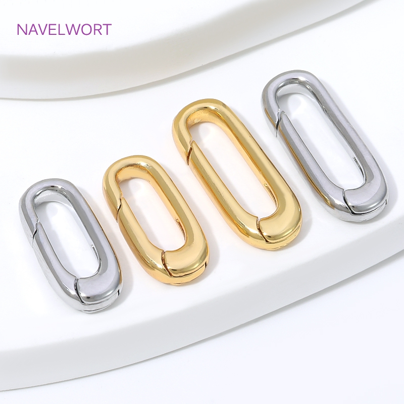 1/2/4Pcs 18K Gold Plated Oval  - Jewelry Making Articles ulasan dan harga