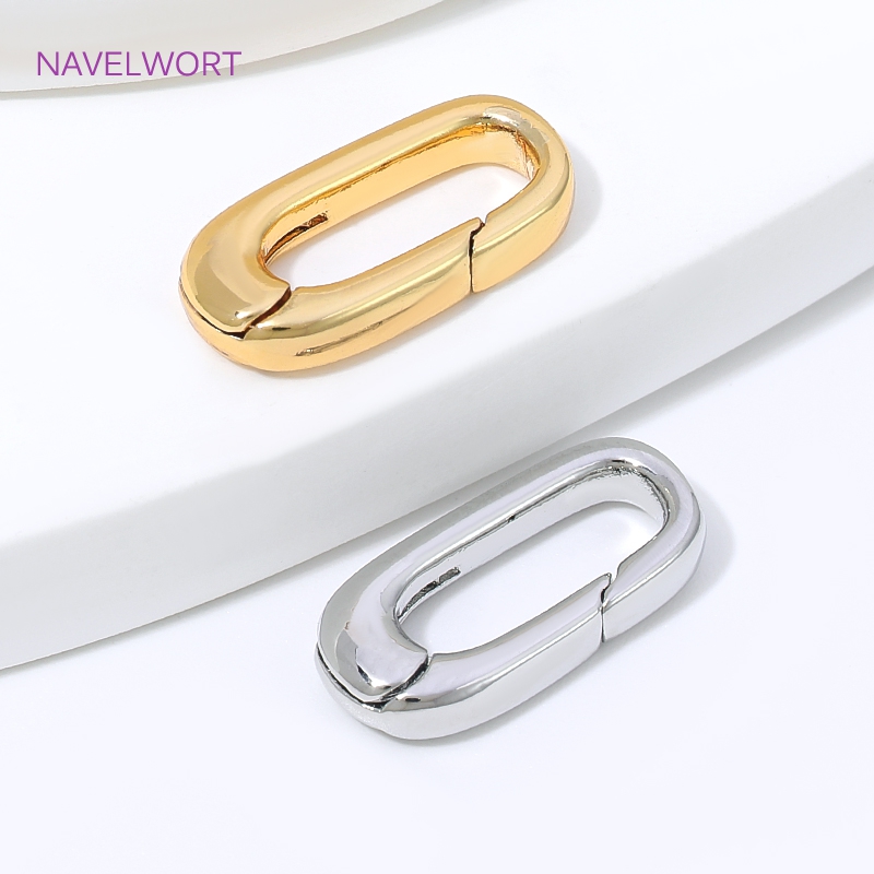 1/2/4Pcs 18K Gold Plated Oval  - Jewelry Making Articles ulasan dan harga