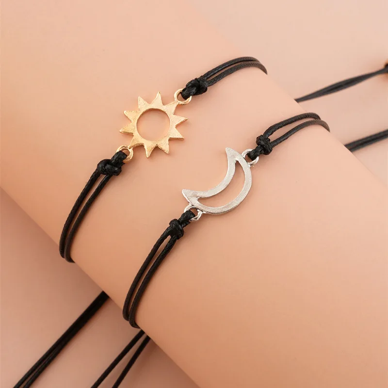 Simple Sun and Moon Alloy Wax  - Memory Wire Bracelet ulasan dan harga