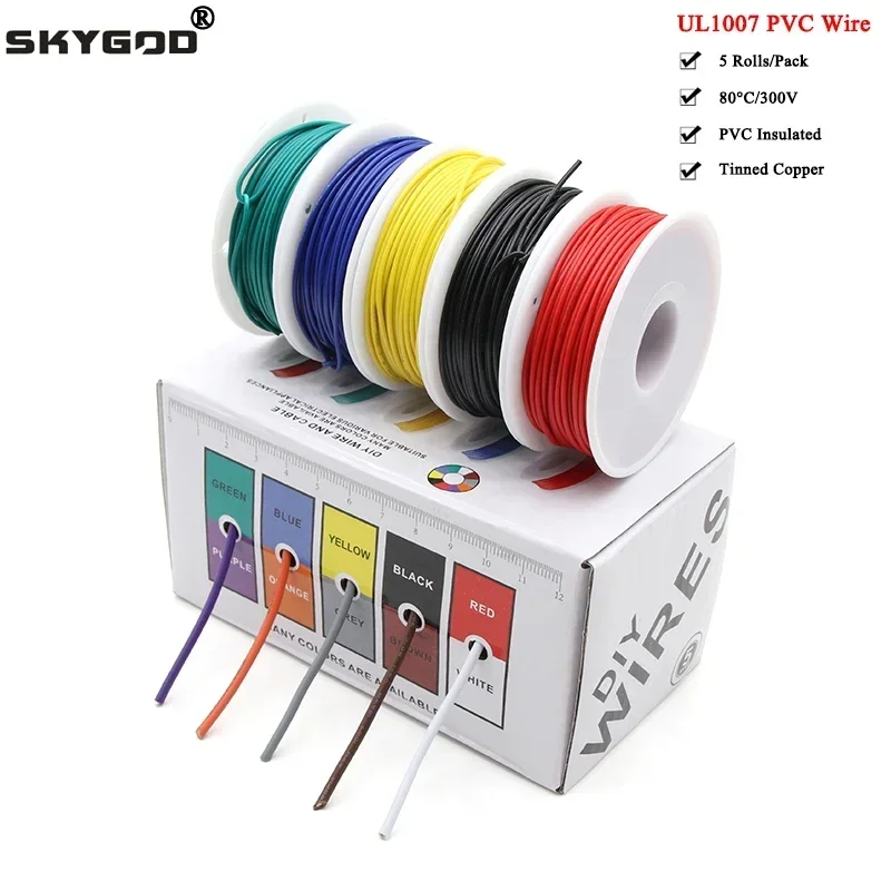 （5 Colors Mix Kit）UL1007 Wire  - Wire 22 Gauge Copper ulasan dan harga