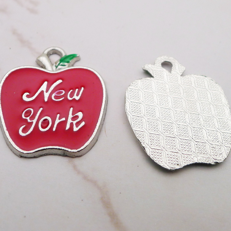 10Pcs Enamel Apple New York Ch - Jewelry Making York ulasan dan harga