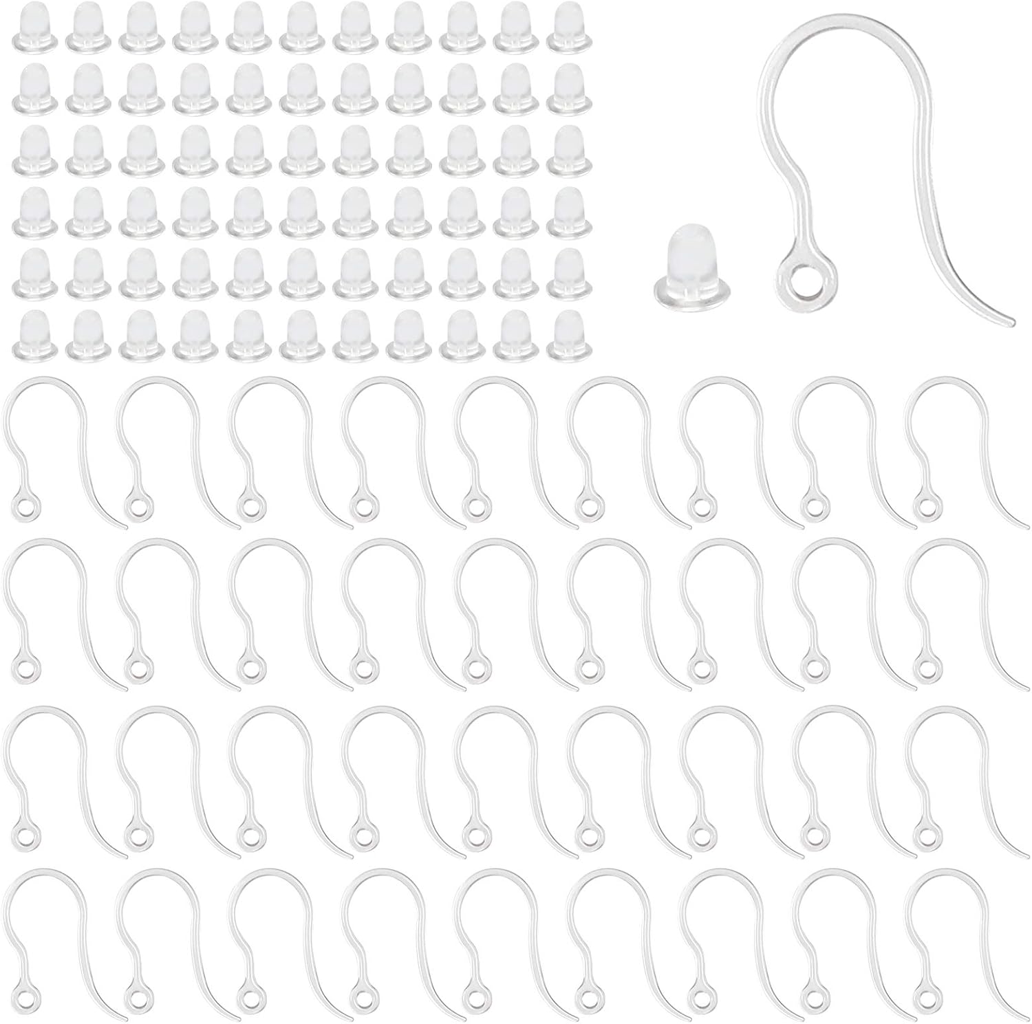 40pcs Clear Plastic Earring Ho - Jewelry Making With Resin ulasan dan harga