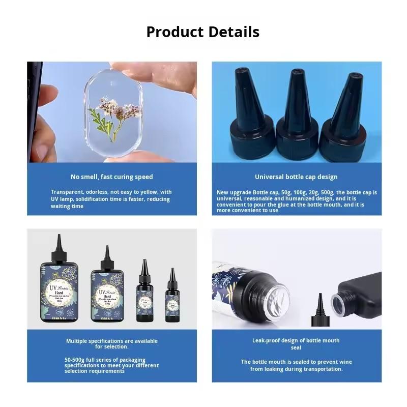 1/2Pcs Crystal Clear Hard UV R - Jewelry Making Glue ulasan dan harga