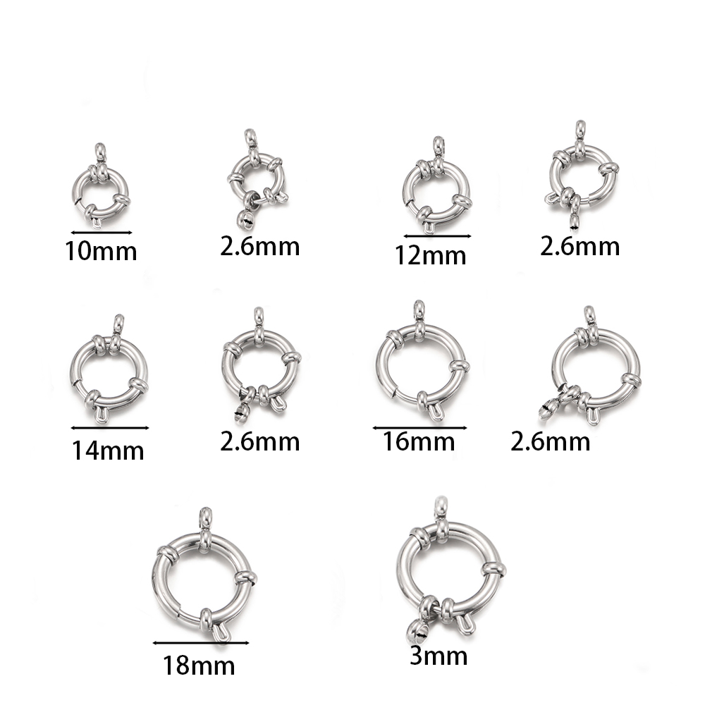 2pcs Stainless Steel Round Spr - Jewelry Making Metal Supplies ulasan dan harga
