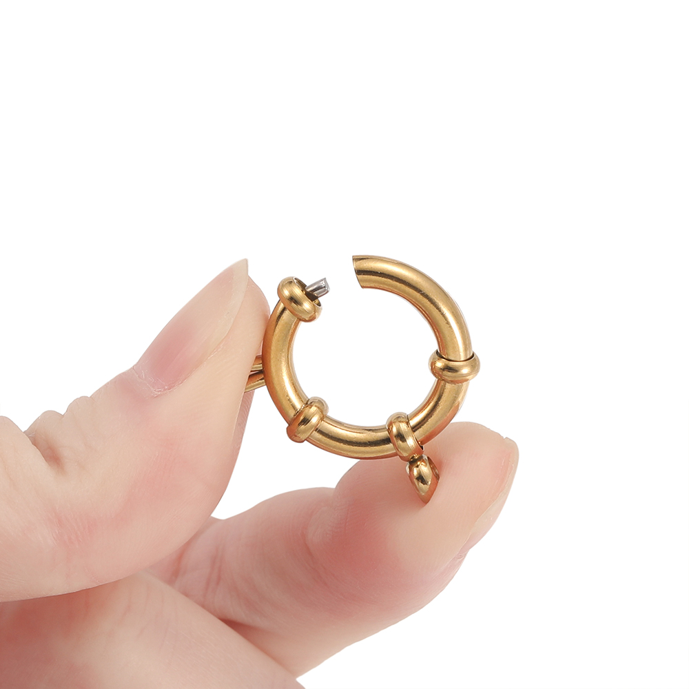 2pcs Stainless Steel Round Spr - Jewelry Making Metal Supplies ulasan dan harga