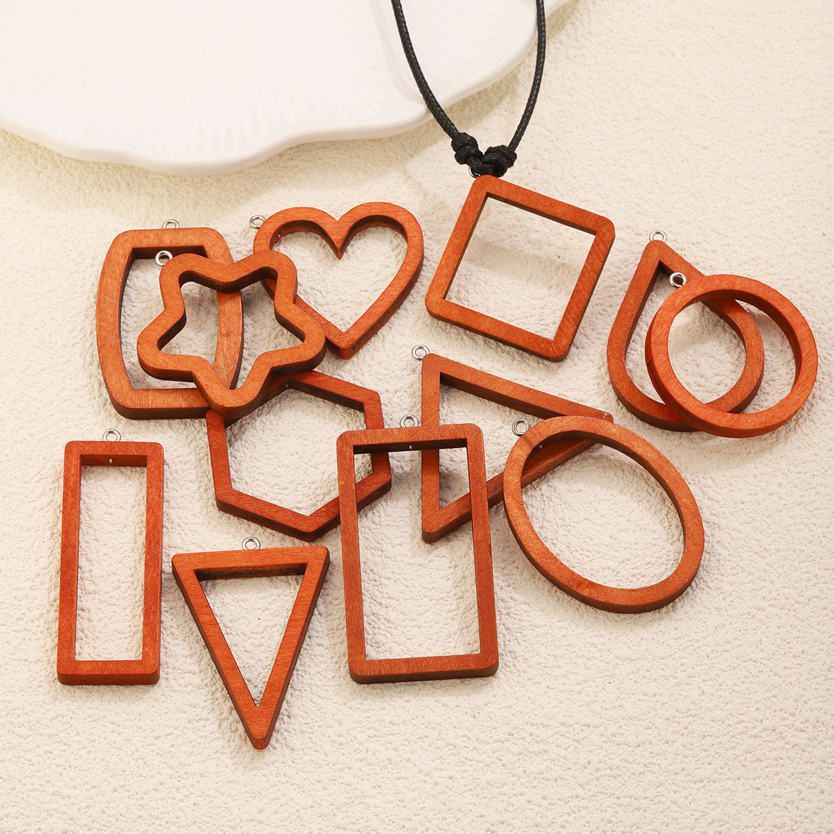 10PCS Triangle Rectangle Wood  - Jewelry Making With Resin ulasan dan harga