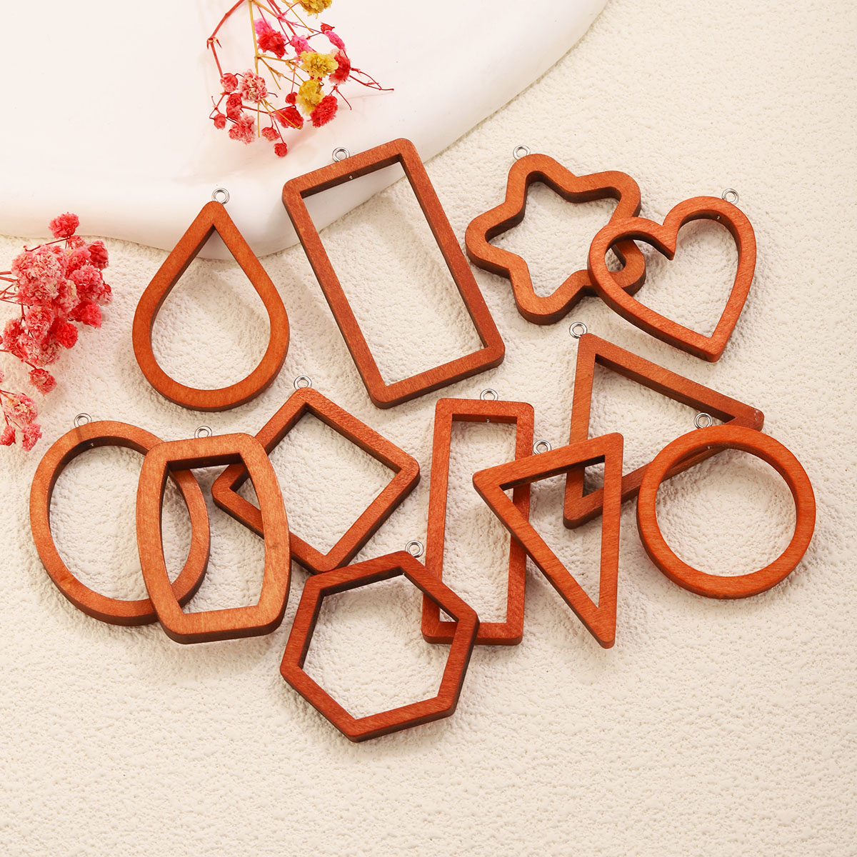 10PCS Triangle Rectangle Wood  - Jewelry Making With Resin ulasan dan harga