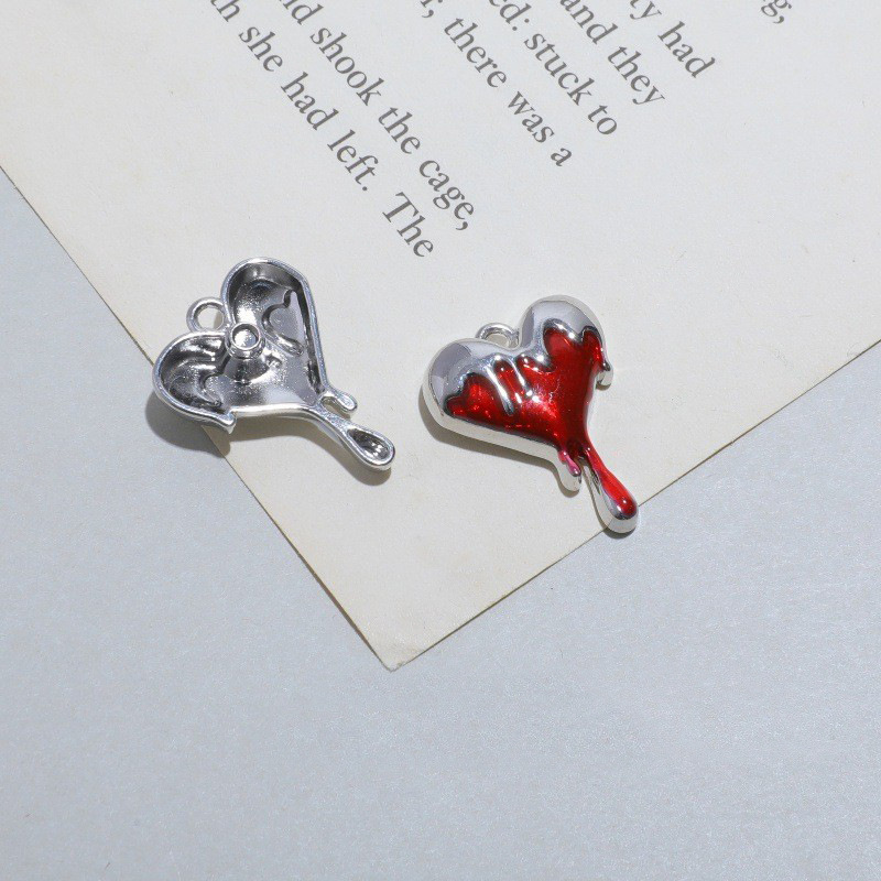 10pcs Melt Heart Charms Black  - Jewelry Making 4 Year Old ulasan dan harga