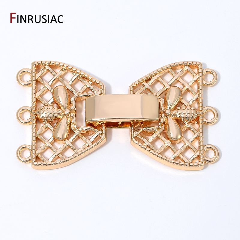 14K Gold Plated Brass 3-Row Pe - Jewelry Making Articles ulasan dan harga